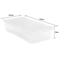 B&M Jumbo Underbed Storage Box With Lid 42L - Clear -Addis Homedecor Store 257918 42l jumbo underbed storage box with lid clear 3