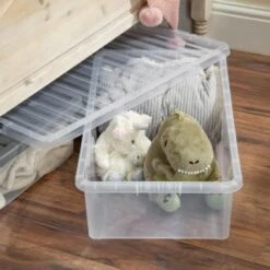B&M Jumbo Underbed Storage Box With Lid 42L - Clear -Addis Homedecor Store 257918 42l jumbo underbed storage box with lid clear 4