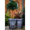B&M Milano Tall Square Planter Pewter Effect 46 X 30cm -Addis Homedecor Store 278293 milano tall square planter pewter effect 46x30cm