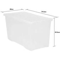 B&M Large Storage Box With Lid 110L - Clear -Addis Homedecor Store 284861 110l storage box with lid clear 3