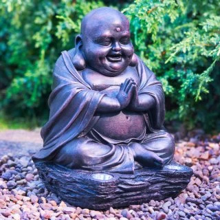 Happy Buddha With Solar Light 3 Happy Buddha With Solar Light