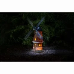 B&M Solar Powered Light & Motion Windmill -Addis Homedecor Store 307136 solar powered light up windmill brick