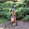 B&M Garden Gnome With Solar Lamp Post - Purple -Addis Homedecor Store 307140 gnome with solar lamp post 71