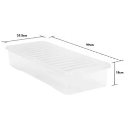 B&M Underbed Storage Box With Lid 55L - Clear -Addis Homedecor Store 307321 55l under bed storage box with lid 3