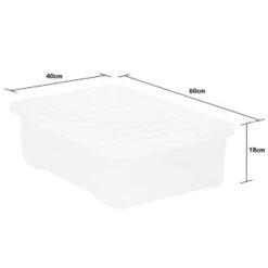 B&M Underbed Clear Storage Box With Lid 32L - Clear -Addis Homedecor Store 314173 32l underbed storage box with lid clear 3