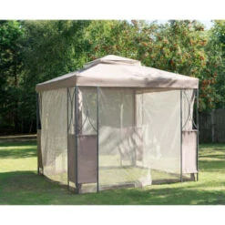 B&M Luxury Steel Framed Gazebo 2.5m - Taupe -Addis Homedecor Store 318959 GAZEBO 2