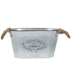 B&M Galvanised Oval Planter -Addis Homedecor Store 319017 galvanised oval planter 2