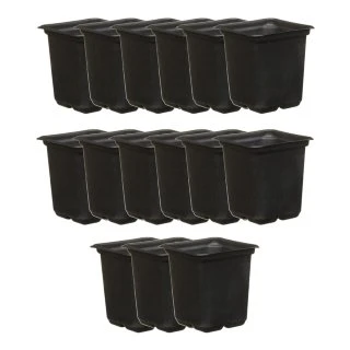 B&M Black Plant Pots 15pk 4 B&M Black Plant Pots 15pk - Image 2