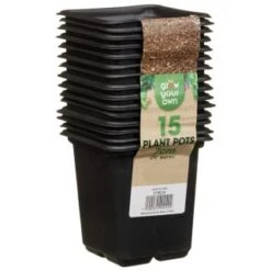 B&M Black Plant Pots 15pk 7 B&M Black Plant Pots 15pk -Addis Homedecor Store 319024 grow your own 15 plant pots 7cm1