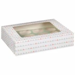 Betty Winters Large Cupcake Boxes 2pk -Addis Homedecor Store 320784 4pk cupcake boxes holds 12 pastel triangles 2