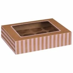 Betty Winters Large Cupcake Boxes 2pk -Addis Homedecor Store 320784 4pk cupcake boxes holds 12 pink 2
