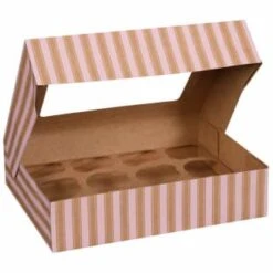Betty Winters Large Cupcake Boxes 2pk -Addis Homedecor Store 320784 4pk cupcake boxes holds 12 pink 3