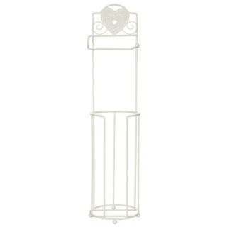 B&M Heart Toilet Roll Caddy - White 4 B&M Heart Toilet Roll Caddy - White - Image 2