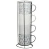 B&M Jumbo Embossed Stacking Mugs 4pk -Addis Homedecor Store 329369 Jumbo Embossed Stacking Mugs Set of 4
