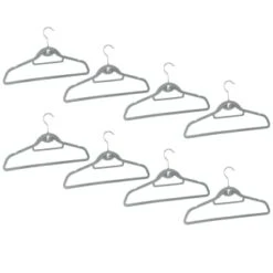 B&M Pure Velvet Hangers 8pk - Grey -Addis Homedecor Store 333534 8pk velvet hangers grey group