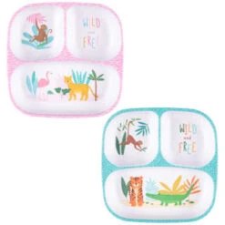 B&M Little Safari Small Kids Platter - Blue -Addis Homedecor Store 334212 334213 small kids platter group 1