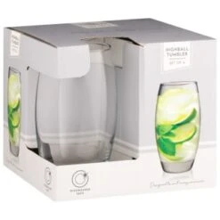 B&M Curved Hiball Glasses 4pk 7 B&M Curved Hiball Glasses 4pk -Addis Homedecor Store 338803 set of 4 highball tumblers