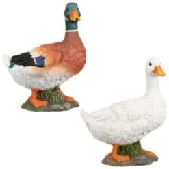 B&M Resin Duck Garden Ornament - White -Addis Homedecor Store 342055 resin duck ornament group