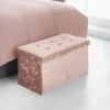 B&M Storage Ottoman - Blush -Addis Homedecor Store 346037 velvet look ottoman blush