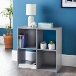 Lokken 4 Cube Shelving Unit - Grey