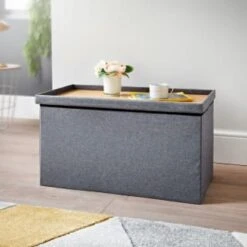 B&M Grey Coffee Table Ottoman -Addis Homedecor Store 351363 grey coffee table ottoman 2