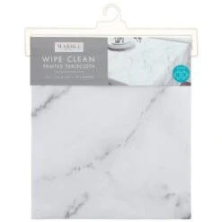 B&M Grey Wipe Clean Printed Tablecloth 132 X 178cm - Marble -Addis Homedecor Store 351948 trend pvc printed tablecloth medium 132x178cm marble effect