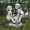 B&M Boy & Girl Seesaw Garden Statue -Addis Homedecor Store 353580 boy and girl on seesaw garden statue