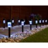 Solar Powered Black Post Lights - Cool White 15pk -Addis Homedecor Store 353602 15pk solar powered black post lights cool white led