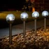 Eveready Crackle Ball Stakes 4pk - White -Addis Homedecor Store 353607 eveready 4pk solar powered crackle ball light