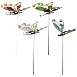 B&M Glitter Stake - Green Butterfly -Addis Homedecor Store 353659 glitter stakes main