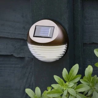 Solar Powered Fence Light - Bronze 3 Solar Powered Fence Light - Bronze
