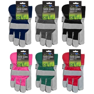 Rolson Heavy Duty Suede Gardening Gloves - Large - Navy 5 Rolson Heavy Duty Suede Gardening Gloves - Large - Navy - Image 3