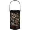 Tropical Cutout Solar Lantern - Black