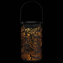 Tropical Cutout Solar Lantern - Black 7 Tropical Cutout Solar Lantern - Black -Addis Homedecor Store 353884 black tropical cut out lantern 2