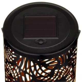 Tropical Cutout Solar Lantern - Black 4 Tropical Cutout Solar Lantern - Black - Image 2