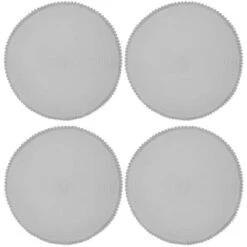 B&M Grey Round Pom Pom Placemats 4pk -Addis Homedecor Store 355688 pom pom placemats grey 3