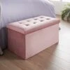 B&M Suede Storage Ottoman - Blush -Addis Homedecor Store 356751 blush suede ottoman