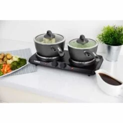 Tower Stainless Steel Double Hot Plate -Addis Homedecor Store 357203 tower twin hot plate 2