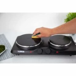 Tower Stainless Steel Double Hot Plate -Addis Homedecor Store 357203 tower twin hot plate