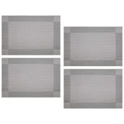 B&M Metallic Woven Placemats - Silver 4pk -Addis Homedecor Store 363869 4pk silver metallic woven placemats 3