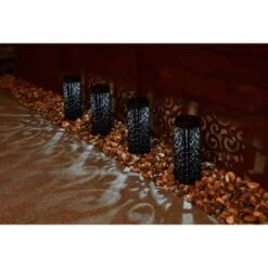 Solar Powered Bali Design Post Light 4pk -Addis Homedecor Store 366409 4pk bali design post lights 2