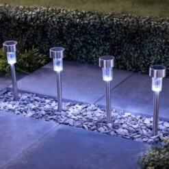 Eveready Mini Solar Lighting Posts 8pk - Colour Changing -Addis Homedecor Store 366414 eveready 8pk solar powered post lights cool whiteled