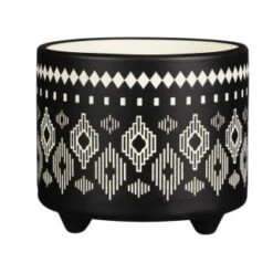 B&M Urban Eden Embossed Footed Planters 3pk - Black -Addis Homedecor Store 366531 3pk urban eden plant pot on tripod stand black 3