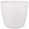 B&M Wave Effect Plastic Plant Pot - White -Addis Homedecor Store 366554 wave effects plastic plant pot white