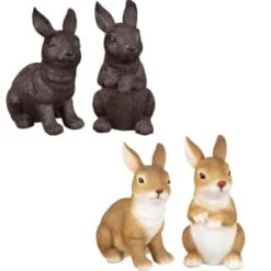B&M Garden Rabbit Ornaments 2pk - Cast Iron Effect 9 B&M Garden Rabbit Ornaments 2pk - Cast Iron Effect -Addis Homedecor Store 366608 2pk rabbit garden ornaments main