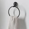 B&M Black Suction Towel Ring -Addis Homedecor Store 368885 black suction towel ring