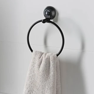 B&M Black Suction Towel Ring 3 B&M Black Suction Towel Ring