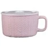 B&M Herringbone Embossed Soup Mug - Blush