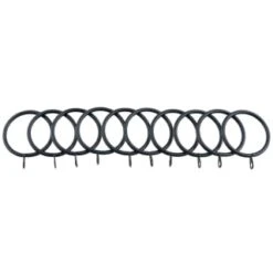 B&M Metal Curtain Rings 10pk - Black -Addis Homedecor Store 369327 metal curtain rings black 3
