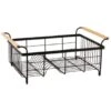 B&M Black Dish Drainer With Wooden Handles -Addis Homedecor Store 369462 black dish drainer with wooden handles
